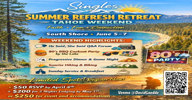 Singles Summer Refresh Retreat!
