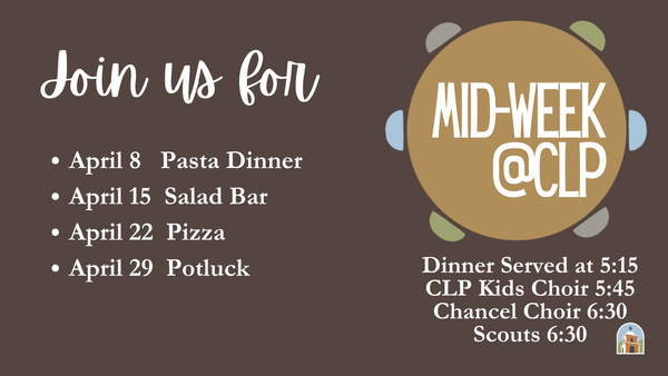 April Wednesday Dinners