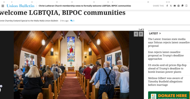 Christ Lutheran featured in the Union-Bulletin image