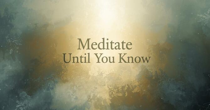 Meditate Until You Know image