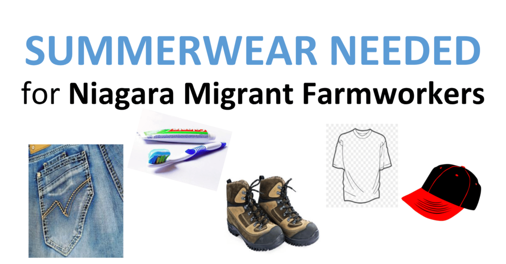 Migrant Farmworkers -- Items Needed 