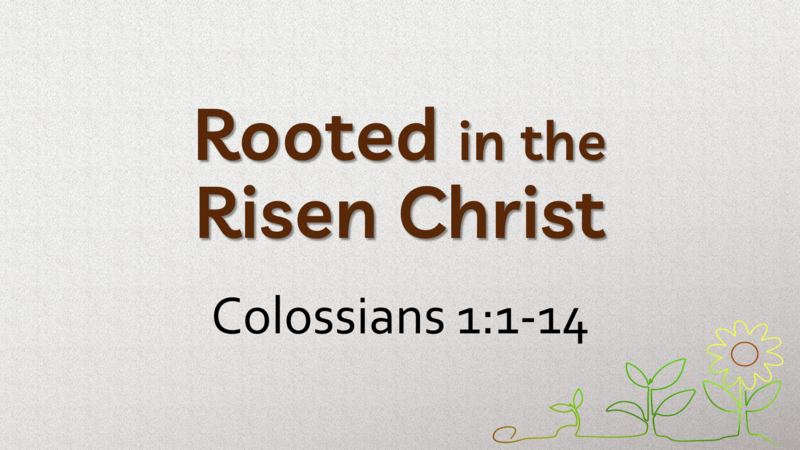 This Sunday's Message... "Rooted in the Risen Christ"