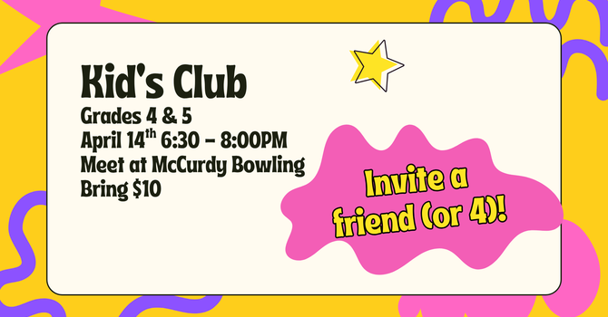 Kid's Club April 14!