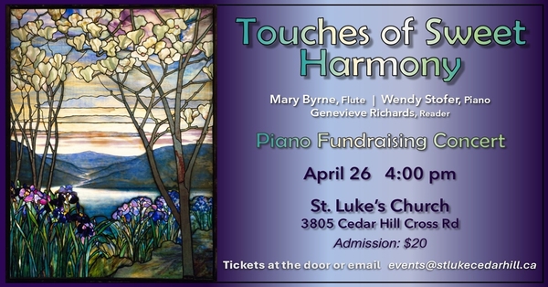 An Invitation to Touches of Sweet Harmony, a Concert to Raise Funds for St. Luke's Grand Piano