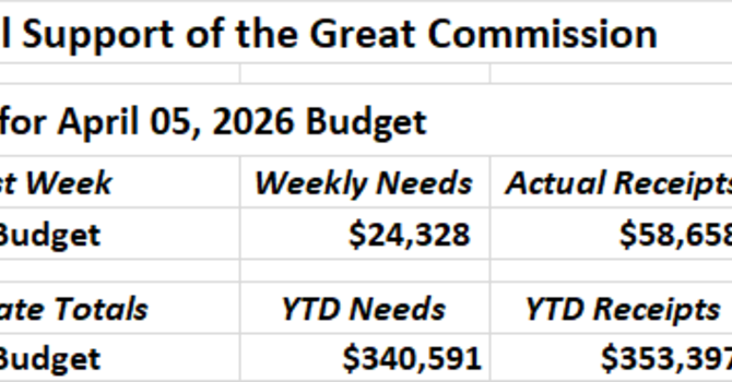 Our Financial Support of the Great Commission image