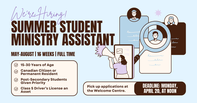 Summer Student Employement Opportunity image