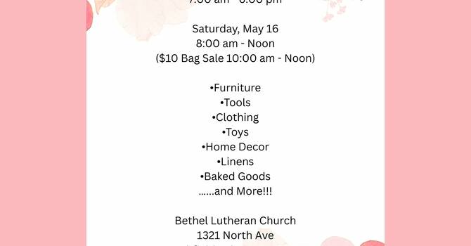Bethel's Garage Sale is Coming Soon!