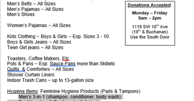 DoorStep April Needs! image