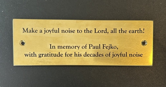 Installation of Fejko Memorial Plaque