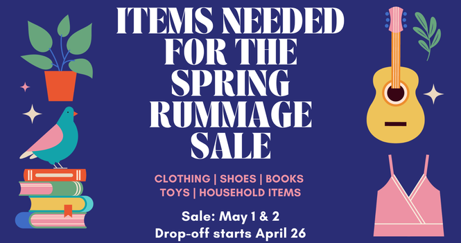 Items needed for the ACW Spring Rummage Sale