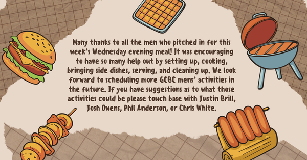 GCBC Men's Group Thanks You! 