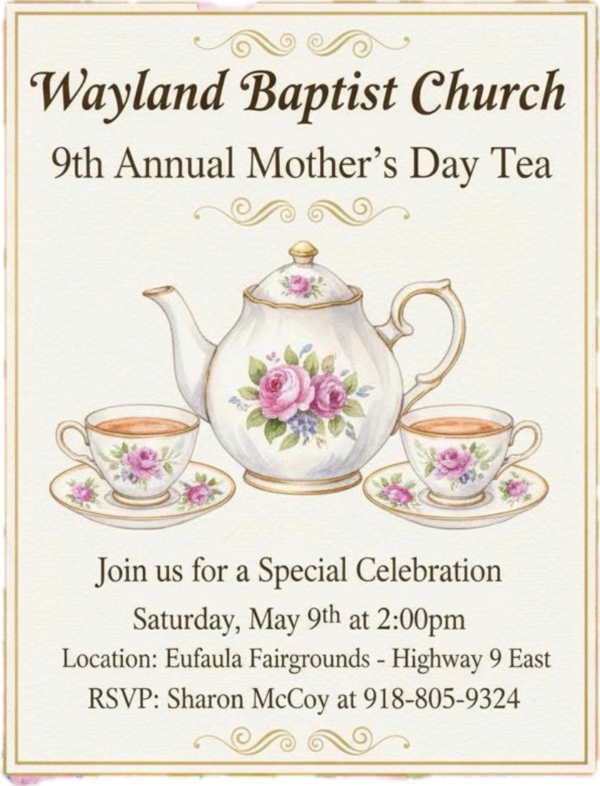 Wayland Baptist Church Mother's Day Tea