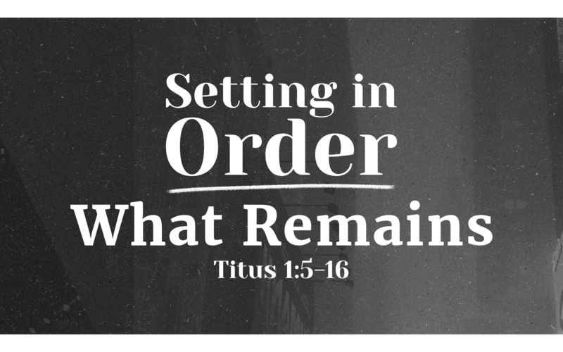 Setting the Order