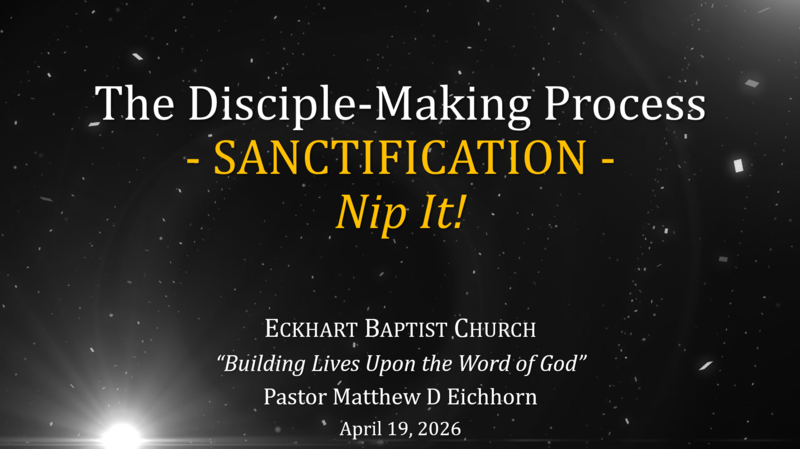 Sanctification: Nip It!