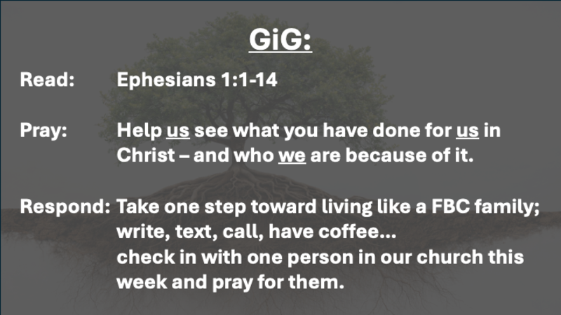 In Christ:  Blessed and United for His Glory