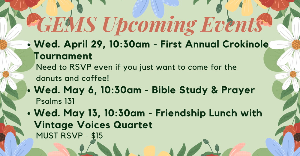 GEMS Upcoming Events