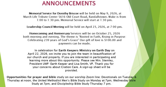 Weekly Announcements image