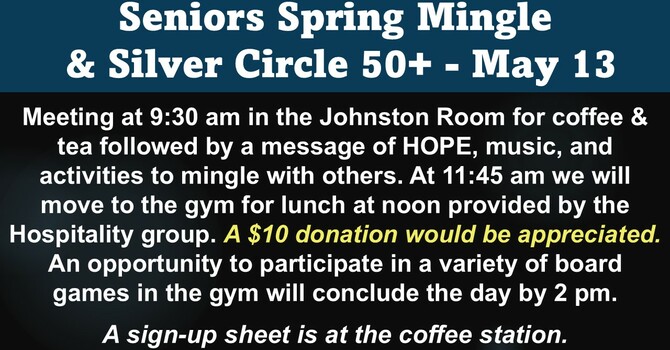 Seniors Spring Mingle - Silver Circle 50+