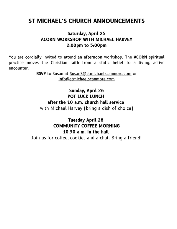 St Mike's Announcements