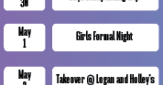 Teen Life Events for April and May