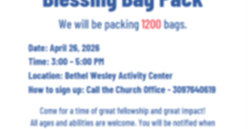 FAMILY NIGHT - Blessing Bag Pack