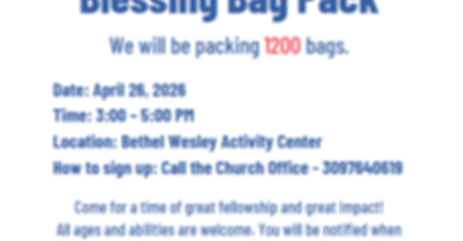 FAMILY NIGHT - Blessing Bag Pack