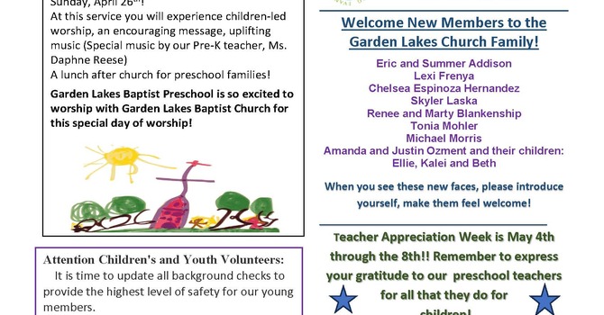 April 22nd Newsletter image
