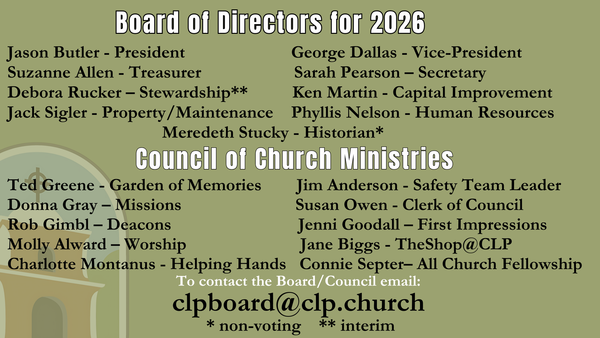 Board of Directors and Council of Church Ministries