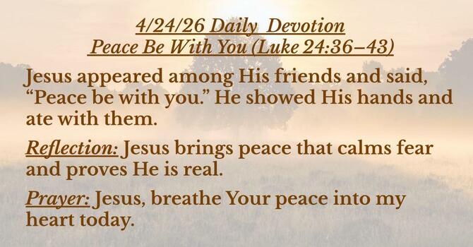 Peace in the Middle of Fear