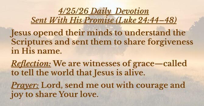 Minds Opened, Hearts Sent