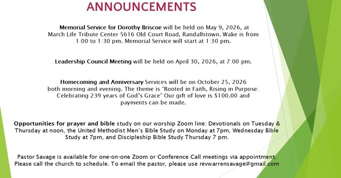 Weekly Announcements image