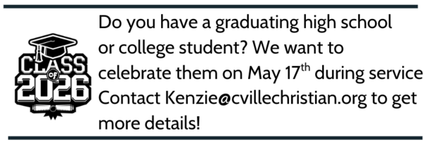 Graduation Sunday - May 17th!