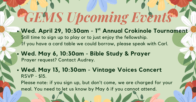 GEMS Upcoming Events image
