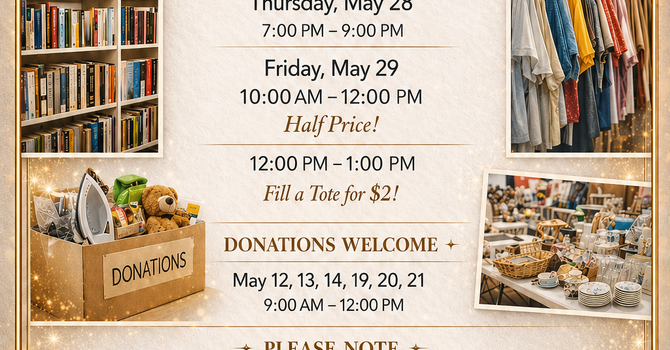 Holy Trinity Variety Sale - May 28 & 29th  image