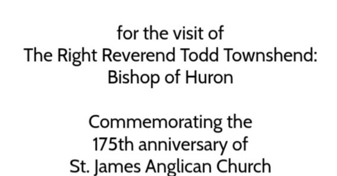 175th Anniversary of St. James Anglican Church