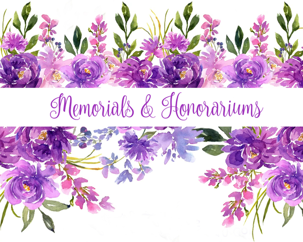April Memorials & Honorariums