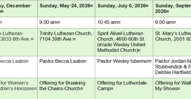 4 Kenosha ELCA Congregations Share Holiday Worship Services 2025-26 image