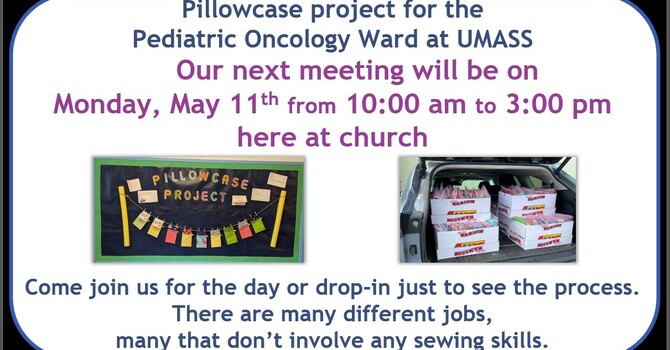 Pillowcase project for UMASS Pediatric Onc Ward