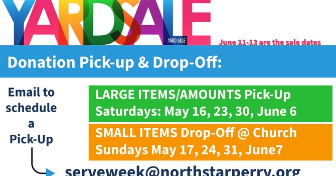 Serve Week Yard Sale Donation PickUp/DropOff