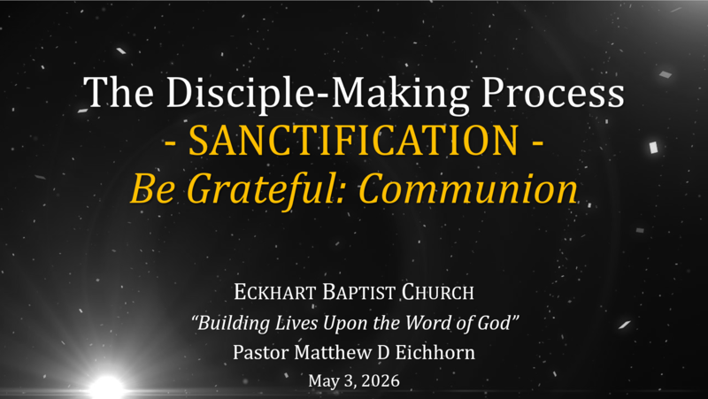 Sanctification: Be Grateful
