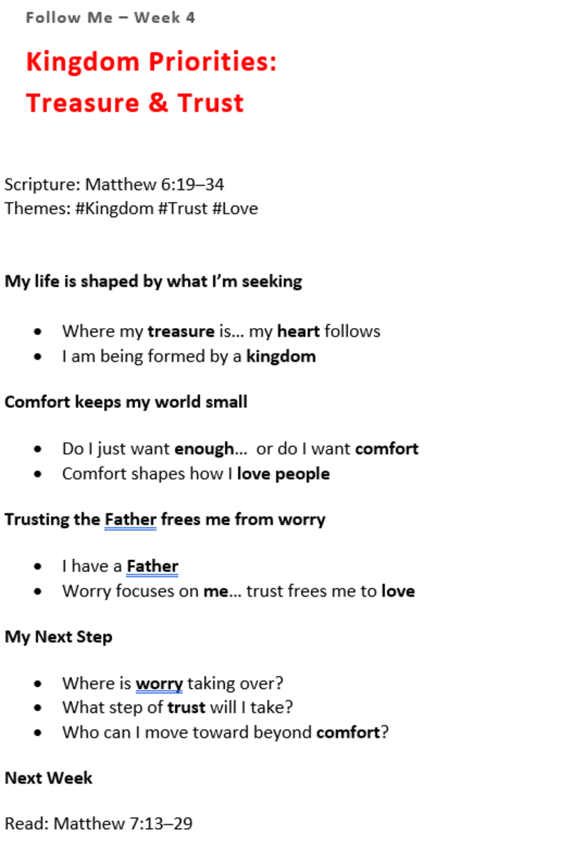 Kingdom Priorities: Treasure &amp; Trust