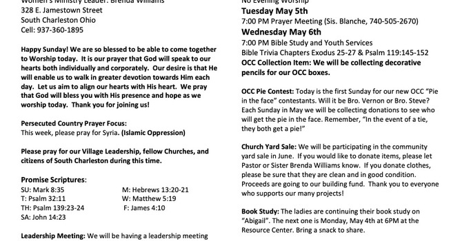 May 3rd 2026 Bulletin image