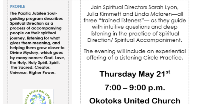 Foothills Spirituality Speaker Series presents