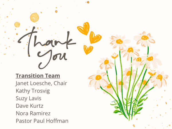 With Gratitude to the Transition Team!