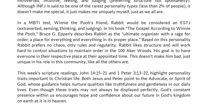 PASTOR JERI'S WEEKLY LETTER, MAY 5, 2026 image