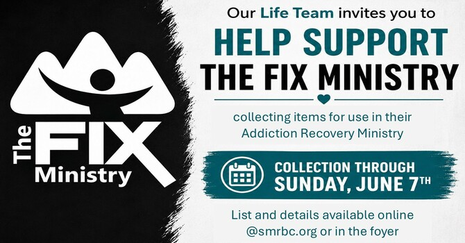Support The Fix Ministry Collection Drive Through Sunday, June 7th