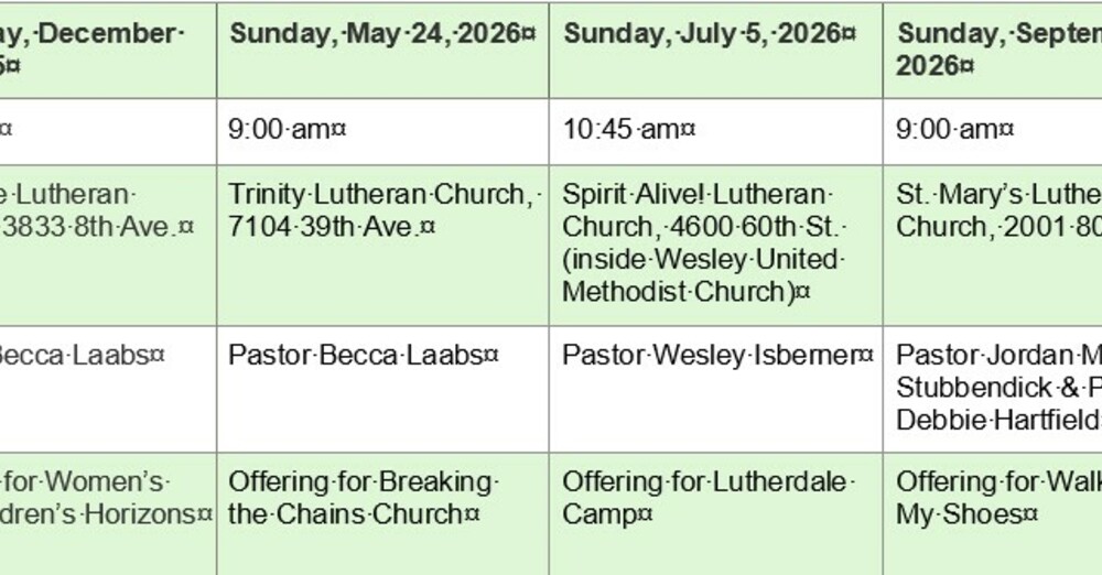 4 Kenosha ELCA Congregations Share Holiday Worship Services 2025-26
