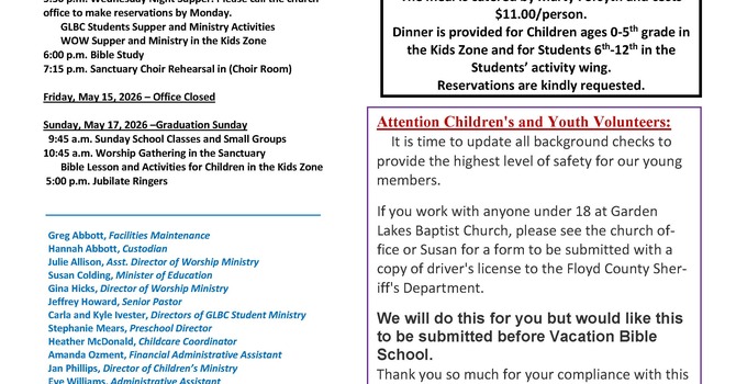 May 6th, 2026 Newsletter image