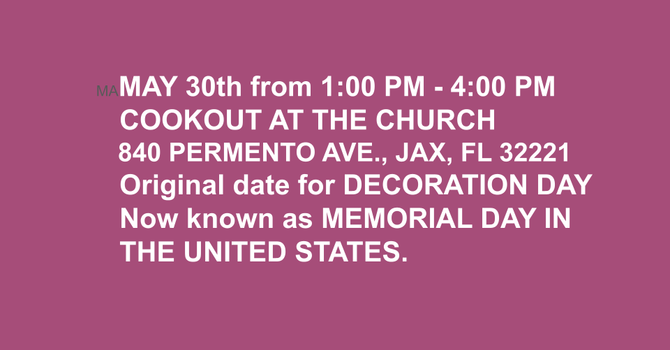 MAY 30th from 1:00 PM - 4:00 PM   