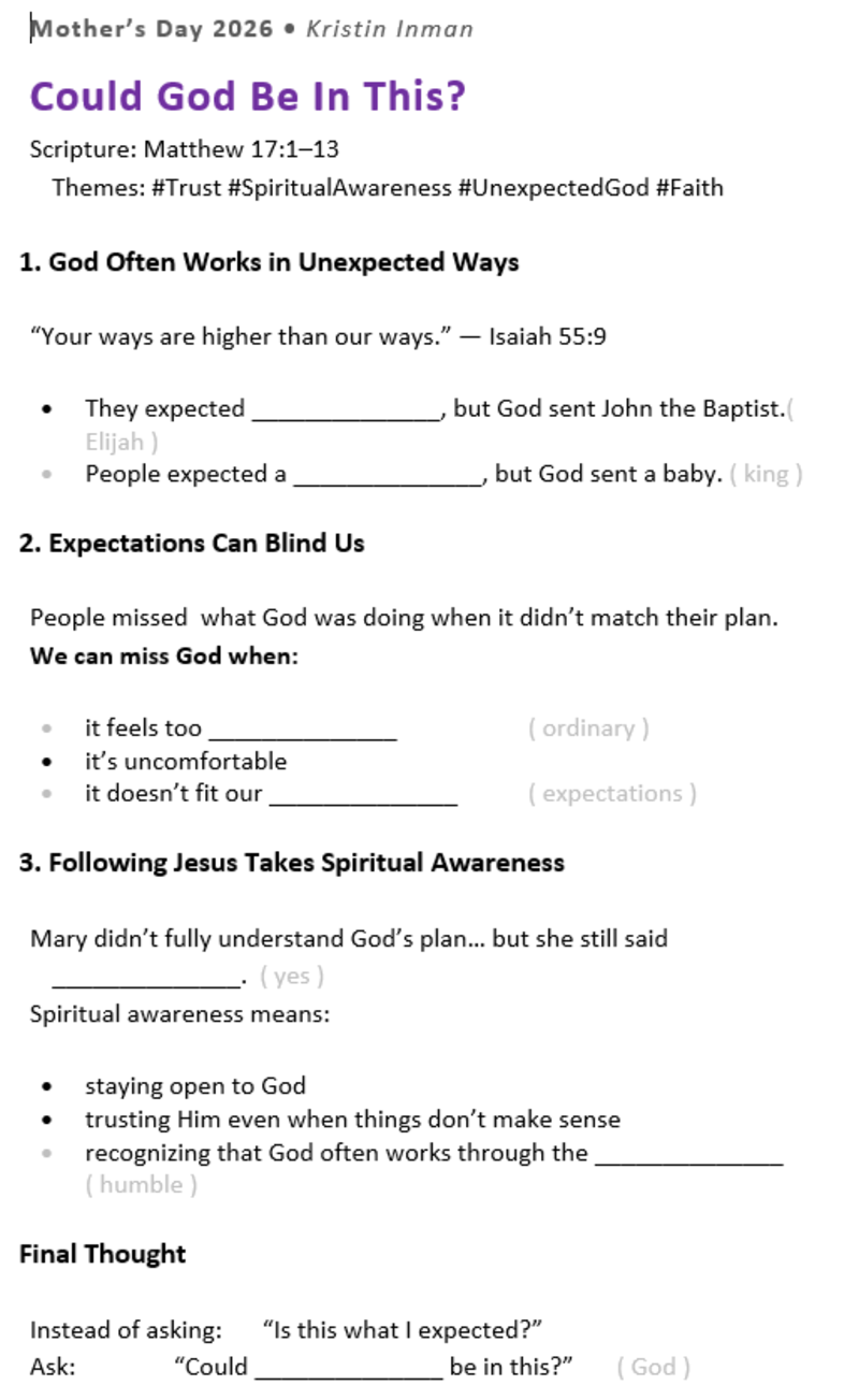 Could God Be In This?